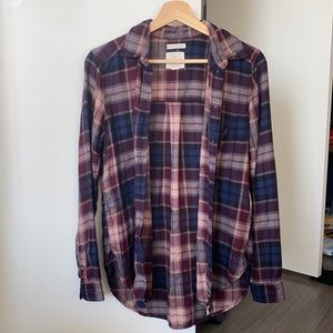 A&E Boyfriend Fit Soft Plaid Top